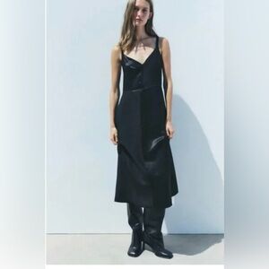 NWT ZARA SATIN EFFECT SLIP DRESS ZW COLLECTION SIZE SMALL
